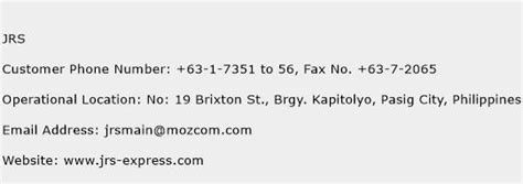 jrs customer service number|JRS.